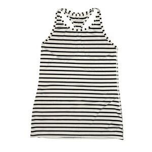 Athleta Black & White Striped High Neck Racerback Tank Top – Size XS